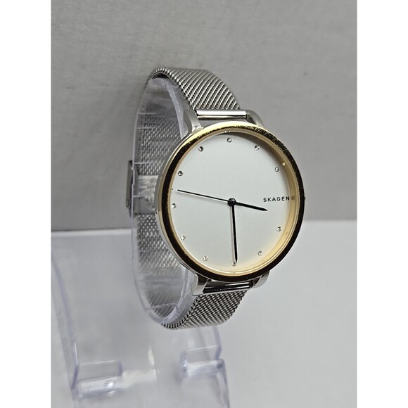 Skagen Hagen SKW2661 Womens 34mm Gold Silver Tone Mesh Quartz Watch New Battery - Picture 3 of 10